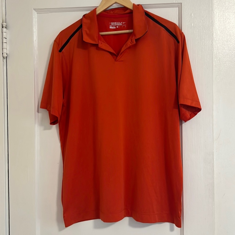 Nike Dri Fit size XL orange golf polo
